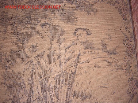 Antigüedades: Antiguo tapiz con marco, medidas 47 x 47 cm. - Foto 3 - 26556059